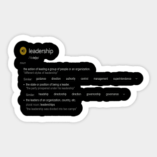 What is leadership meaning or definition? Sticker